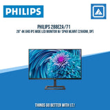 PHILIPS 288E2A/71 28" 4K UHD IPS WIDE LED MONITOR W/ SPKR WLMNT (2XHDMI, DP)