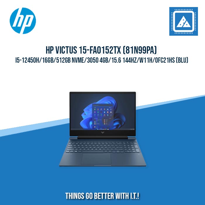 HP VICTUS 15-FA0152TX (81N99PA) I5-12450H/16GB/512GB NVME/3050 4GB | BEST FOR GAMING AND AUTOCAD LAPTOP