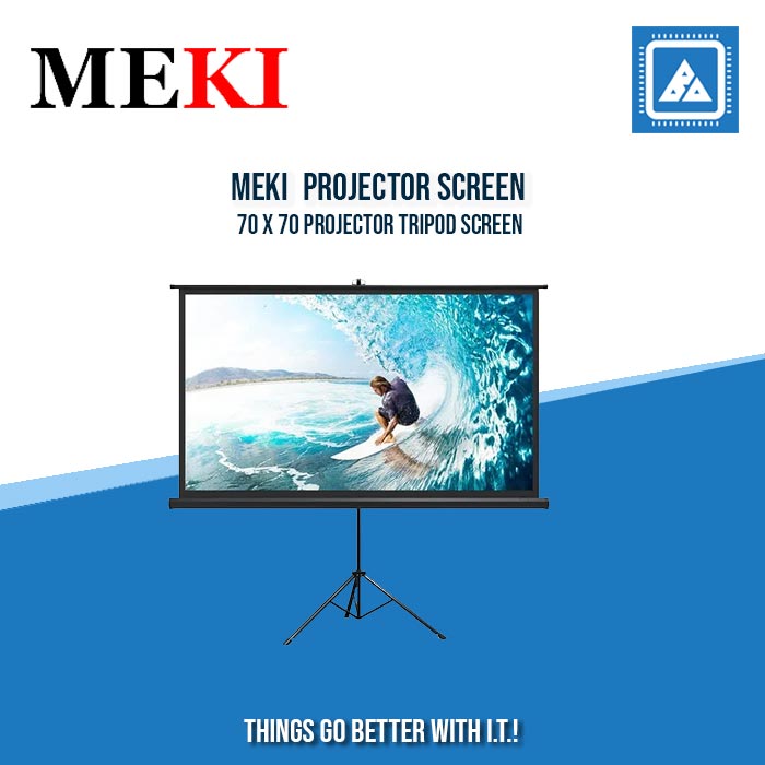 MEKI 70″ X 70″ PROJECTOR TRIPOD SCREEN