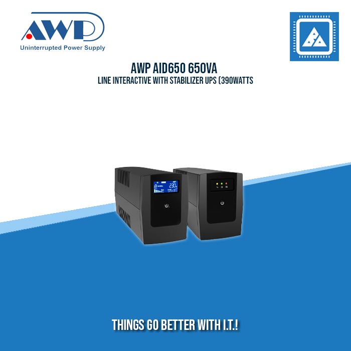 AWP AID650 650VA LINE INTERACTIVE WITH STABILIZER UPS (390 WATTS)