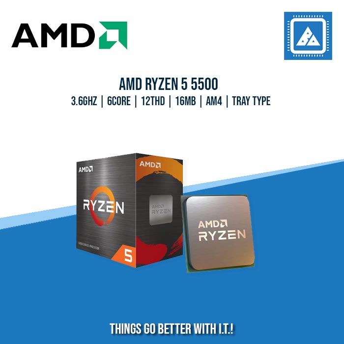 AMD RYZEN 5 5500 | 3.6GHZ | 6CORE | 12THD | 16MB | AM4 | TRAY TYPE