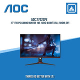 AOC 27G2SPE 27" FHD IPS GAMING MONITOR 1MS 165HZ WLMNT (VGA, 2XHDMI, DP)