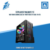 1STPLAYER TRILOBITE T3 MID-TOWER GAMING CASE W/ FRONT MESH/TG-SIDE/ M-ATX