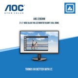 AOC 22B3HM 21.5" WIDE BLACK FHD LED MONITOR WLMNT (VGA, HDMI)