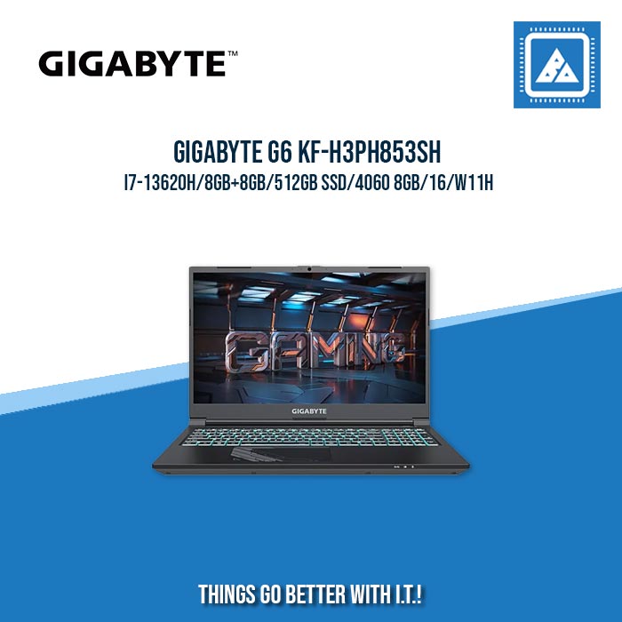 GIGABYTE G6 KF-H3PH853SH I7-13620H/8GB+8GB/512GB SSD/4060 8GB | BEST FOR GAMING AND AUTOCAD LAPTOP