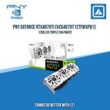 PNY GEFORCE RTX4070Ti (VCG4070T12TFWXPB1) 12GB LED TRIPLE FAN WHITE