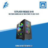 1STPLAYER FIREBASE X4-M MID-TOWER GAMING CASE W/ MESH-FRONT/TG-SIDE/ M-ATX (BLACK)