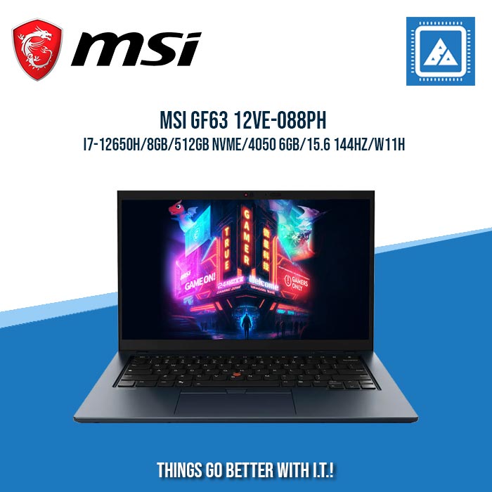 MSI GF63 12VE-088PH I7-12650H/8GB/512GB NVME/4050 6GB | BEST FOR GAMING AND AUTOCAD LAPTOP