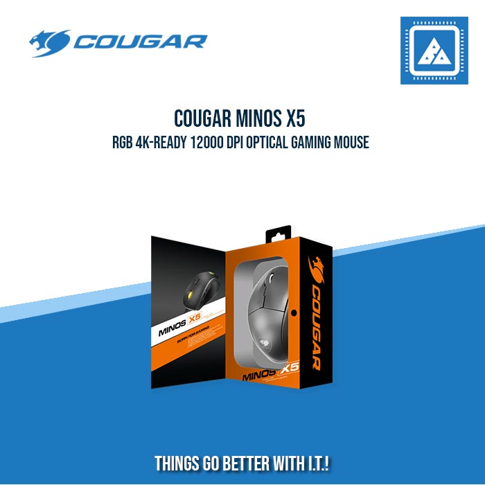 COUGAR MINOS X5 RGB 4K-READY 12000 DPI OPTICAL GAMING MOUSE (BLACK)