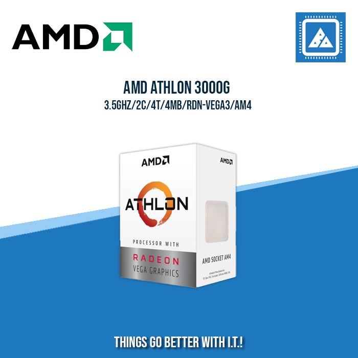 AMD ATHLON 3000G 3.5GHZ | 2C | 4T | 4MB | RDN-VEGA3 | AM4 | TRAY TYPE