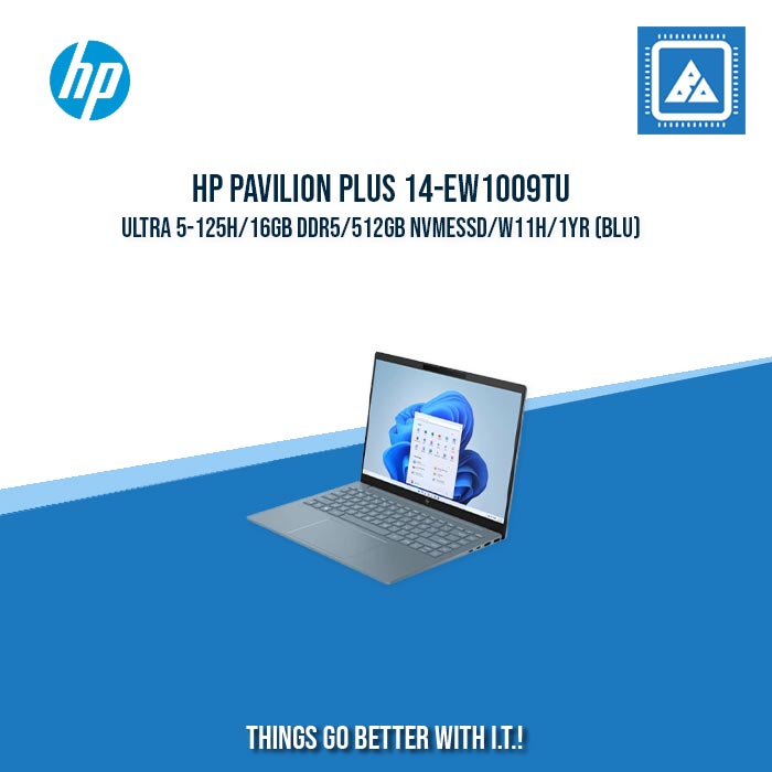 HP PAVILION PLUS 14-EW1009TU ULTRA 5-125H/16GB DDR5/512GB NVMeSSD | BEST FOR FREELANCER LAPTOP