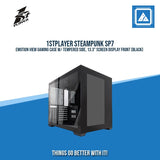 1STPLAYER STEAMPUNK SP7 EMOTION VIEW GAMING CASE W/ TEMPERED SIDE, 13.3" SCREEN DISPLAY FRONT (BLACK)