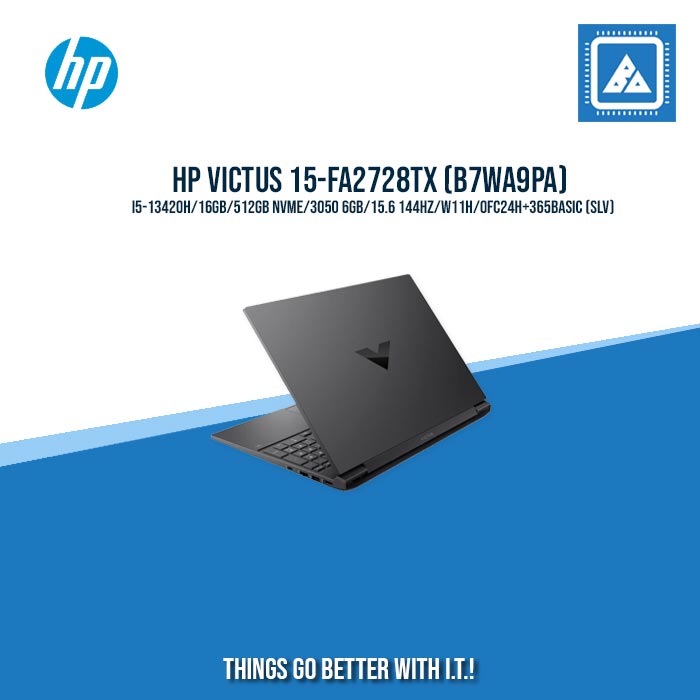 HP VICTUS 15-FA2728TX (B7WA9PA) I5-13420H/16GB/512GB NVME/3050 6GB/15.6 144HZ/W11H/OFC24H+365BASIC (SLV)  | BEST FOR STUDENT |