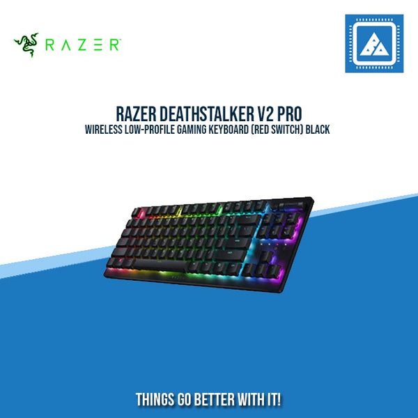 RAZER DEATHSTALKER V2 PRO WIRELESS LOW-PROFILE GAMING KEYBOARD (RED SW ...