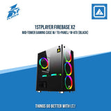 1STPLAYER FIREBASE X2 MID-TOWER GAMING CASE W/ TG-PANEL/ M-ATX (BLACK)