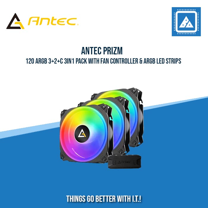 ANTEC PRIZM 120 ARGB 3+2+C 3IN1 PACK WITH FAN CONTROLLER & ARGB LED STRIPS