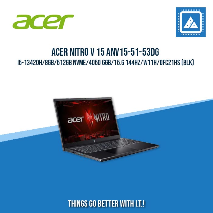 ACER NITRO V 15 ANV15-51-53DG I5-13420H/8GB/512GB NVME/4050 6GB | BEST FOR GAMING AND AUTOCAD LAPTOP