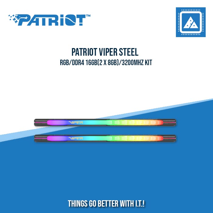 PATRIOT VIPER STEEL RGB DDR4 16GB (2 X 8GB) 3200MHZ KIT – BlueArm