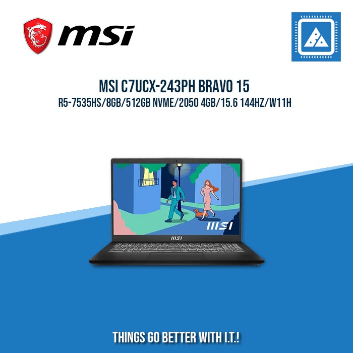 MSI C7UCX-243PH BRAVO 15 R5-7535HS/8GB/512GB NVME/2050 4GB | BEST FOR GAMING ANG AUTOCAD LAPTOP