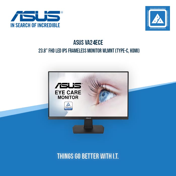 ASUS VA24ECE 23.8" FHD LED IPS FRAMELESS MONITOR WLMNT (TYPE-C, HDMI) SPECS