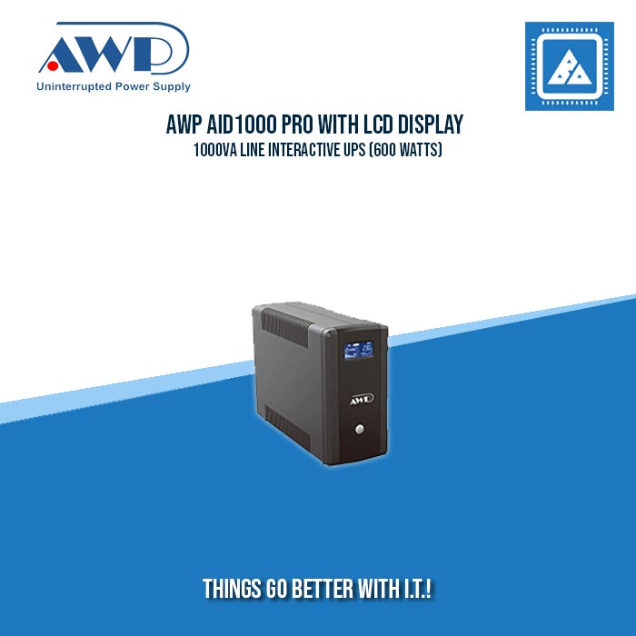 AWP AID1000 PRO WITH LCD DISPLAY 1000VA LINE INTERACTIVE UPS (600 WATTS)