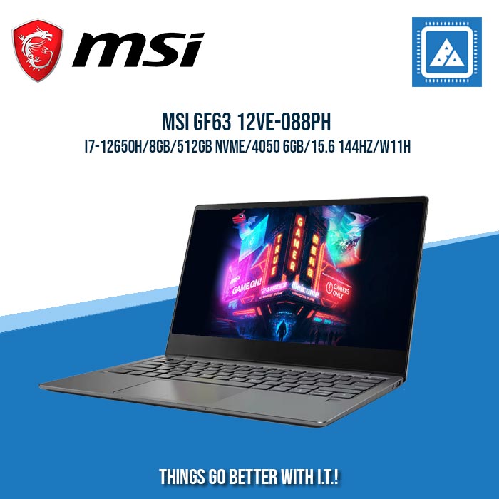 MSI GF63 12VE-088PH I7-12650H/8GB/512GB NVME/4050 6GB | BEST FOR GAMING AND AUTOCAD LAPTOP