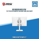 MSI MODERN MD241PW 23.8" FHD LED IPS MONITOR 75HZ WLMNT (HDMI, USB-C) WHITE