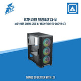 1STPLAYER FIREBASE X4-M MID-TOWER GAMING CASE W/ MESH-FRONT/TG-SIDE/ M-ATX (BLACK)