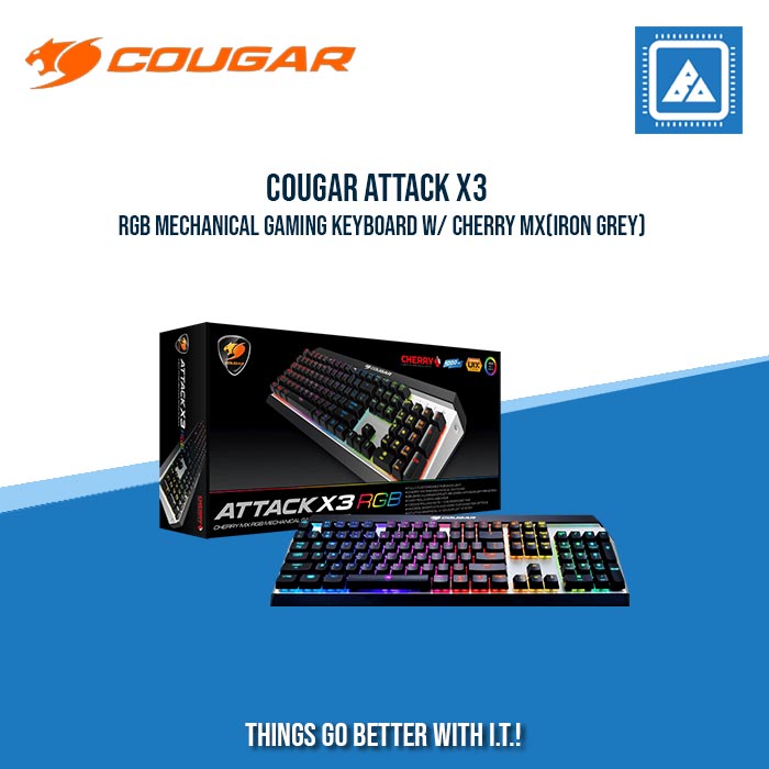 COUGAR ATTACK X3 RGB MECHANICAL GAMING KB W/ CHERRY MX BLUE SWITCH/ USB (IRON GREY)