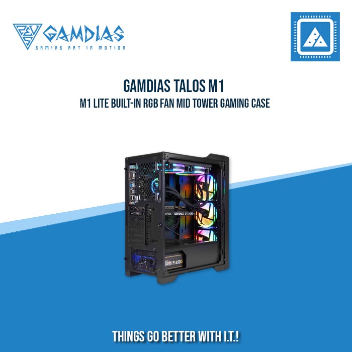 GAMDIAS TALOS M1 | M1 LITE BUILT-IN RGB FAN MID TOWER GAMING CASE