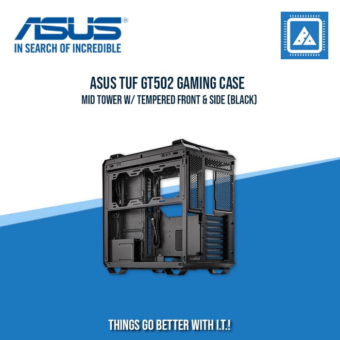 ASUS TUF GT502 GAMING CASE MID TOWER W/ TEMPERED FRONT & SIDE (BLACK)