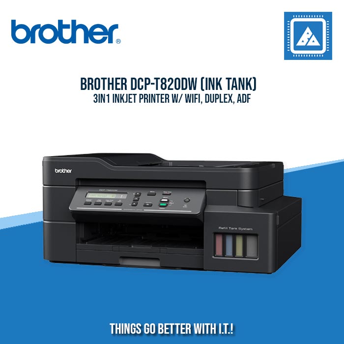 BROTHER DCP-T820DW (INK TANK) 3IN1 INKJET PRINTER W/ WIFI, DUPLEX, ADF