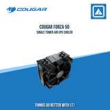 COUGAR FORZA 50 SINGLE TOWER AIR CPU COOLER W/1*MHP120 FAN /4-HEAT-PIPES/AMD+INTEL (BLACK)