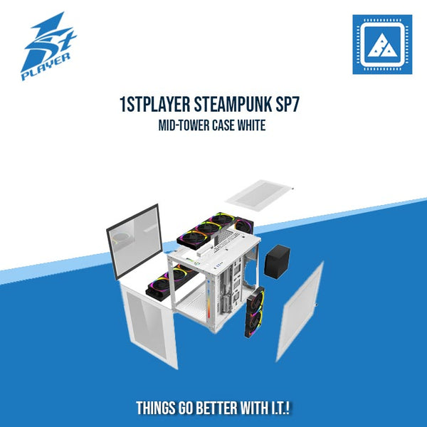 1STPLAYER STEAMPUNK SP7 MID-TOWER CASE WHITE – BlueArm Computer Store