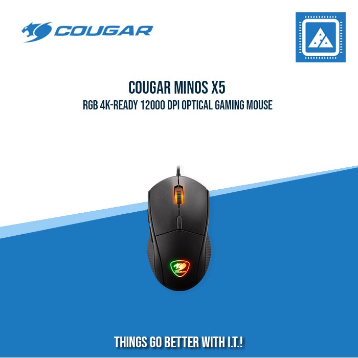 COUGAR MINOS X5 RGB 4K-READY 12000 DPI OPTICAL GAMING MOUSE (BLACK)