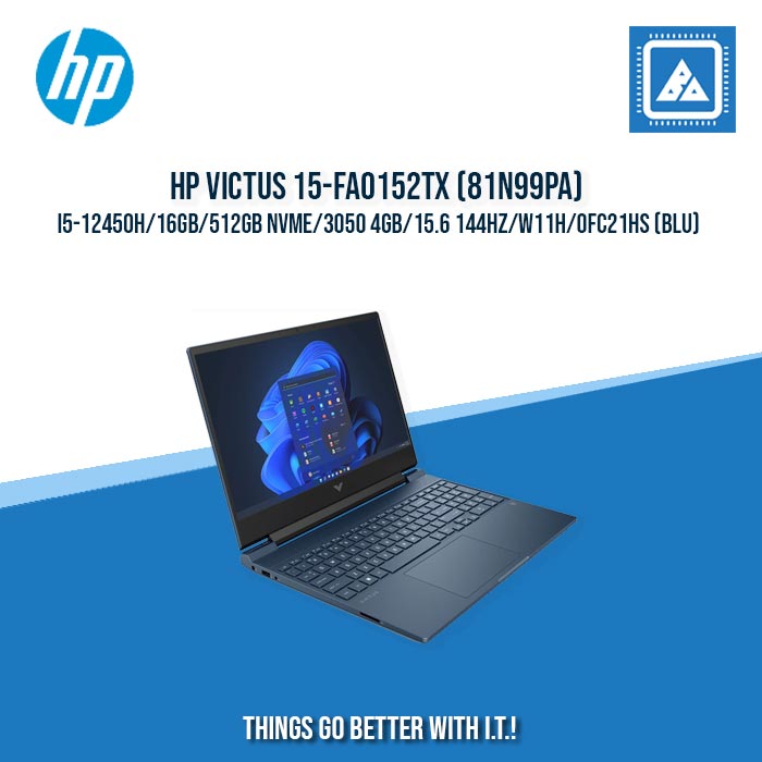 HP VICTUS 15-FA0152TX (81N99PA) I5-12450H/16GB/512GB NVME/3050 4GB | BEST FOR GAMING AND AUTOCAD LAPTOP