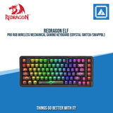 REDRAGON ELF PRO RGB WIRELESS MECHANICAL GAMING KEYBOARD (CRYSTAL SWITCH/SWAPPBL) CRYSTAL BLACK