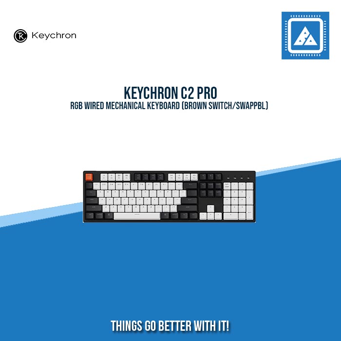 KEYCHRON C2 PRO RGB WIRED MECHANICAL KEYBOARD (BROWN SWITCH/SWAPPBL)