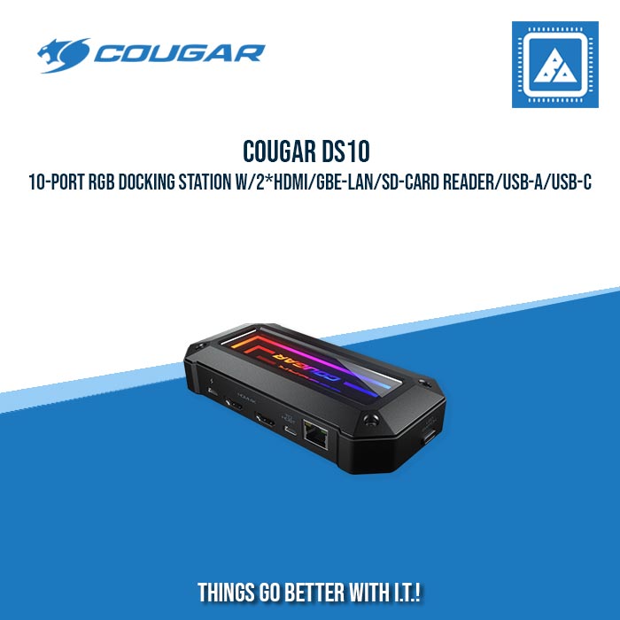 COUGAR DS10 10-PORT RGB DOCKING STATION W/2*HDMI/GBE-LAN/SD-CARD READER/USB-A/USB-C