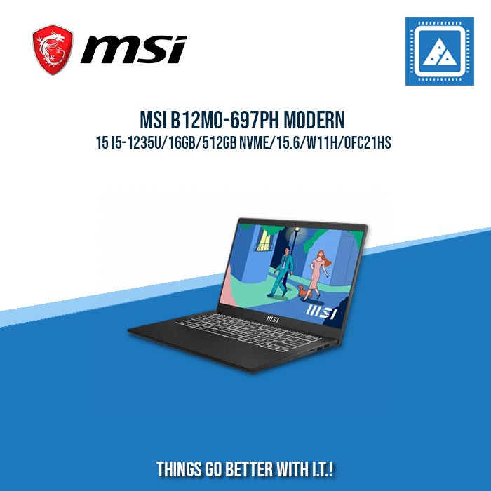 MSI B12MO-697PH MODERN 15 I5-1235U/16GB/512GB NVME | BEST FOR STUDENTS AND FREELANCERS LAPTOP