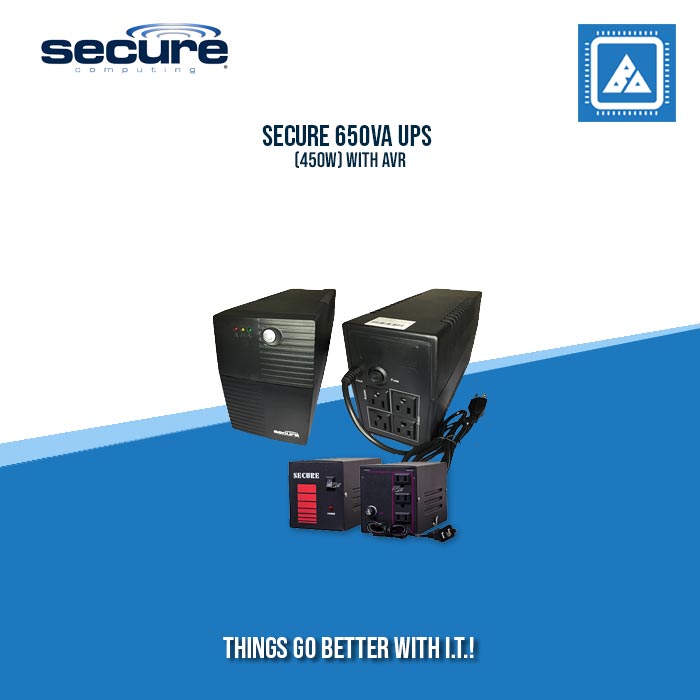 Ups Secure Computer SECURE 650VA UPS (450W) WITH AVR – BlueArm Computer Store