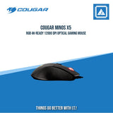 COUGAR MINOS X5 RGB 4K-READY 12000 DPI OPTICAL GAMING MOUSE (BLACK)