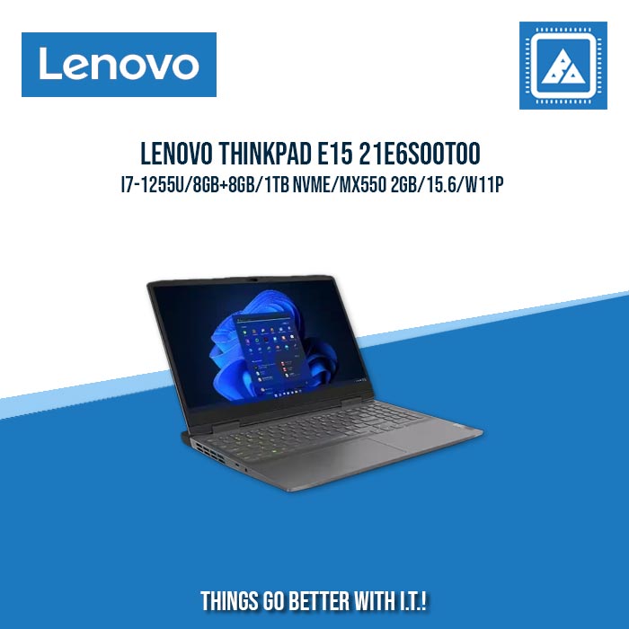 LENOVO THINKPAD E15 21E6S00T00 I7-1255U/8GB+8GB/1TB NVME/MX550 2GB | BEST FOR ENTERPRISES AND CORPORATES LAPTOP