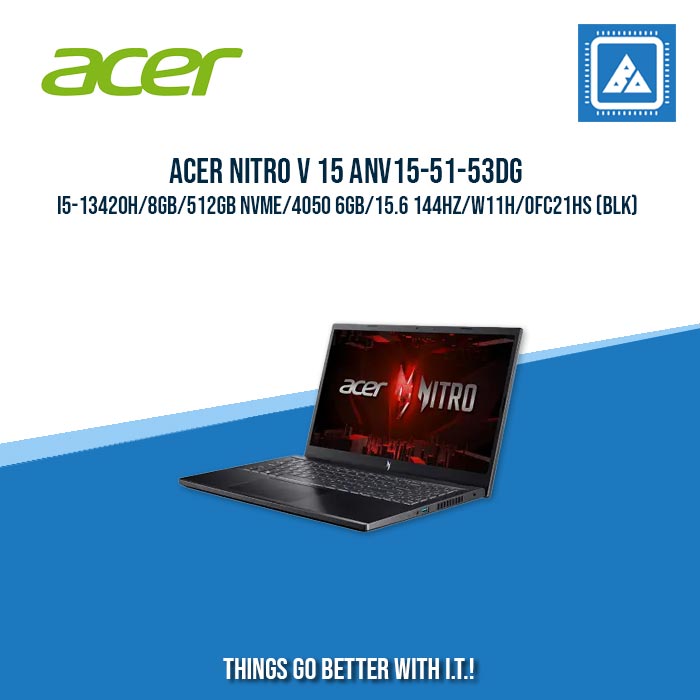 ACER NITRO V 15 ANV15-51-53DG I5-13420H/8GB/512GB NVME/4050 6GB | BEST FOR GAMING AND AUTOCAD LAPTOP