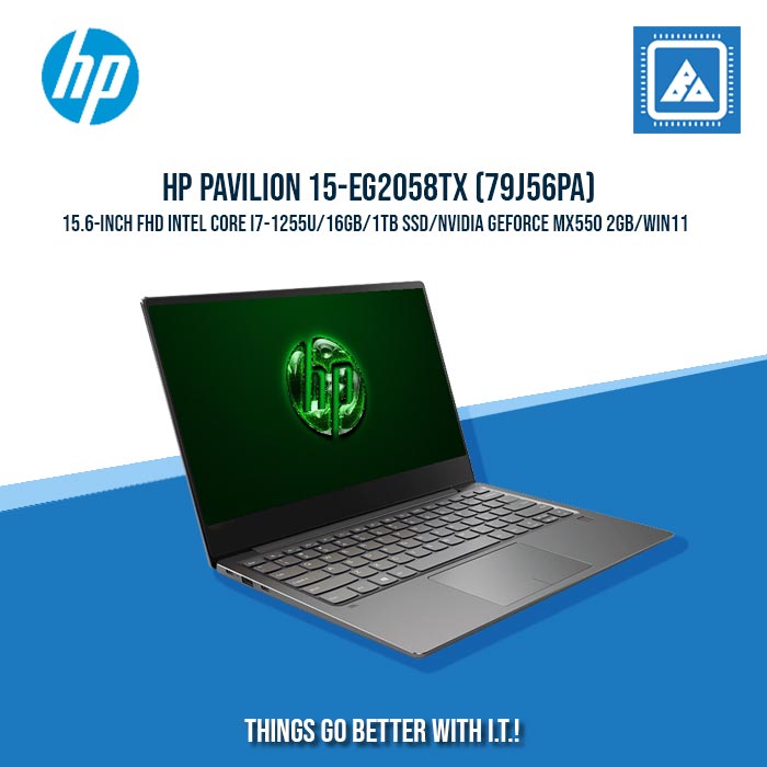 HP PAVILION 15-EG2058TX (79J56PA) I7-1255U/16GB/1TB NVMe/MX550 2GB BEST FOR STUDENTS AND FREELANCERS LAPTOP