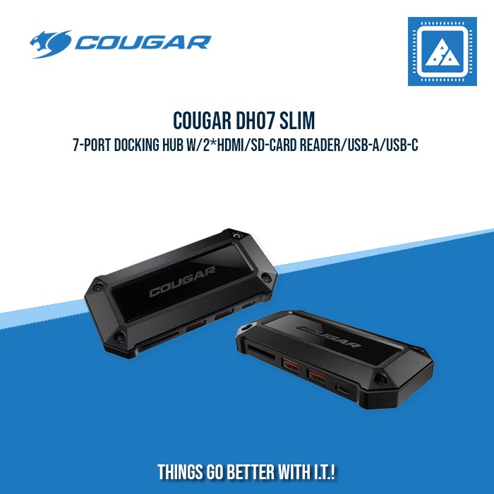 COUGAR DH07 SLIM 7-PORT DOCKING HUB W/2*HDMI/SD-CARD READER/USB-A/USB-C