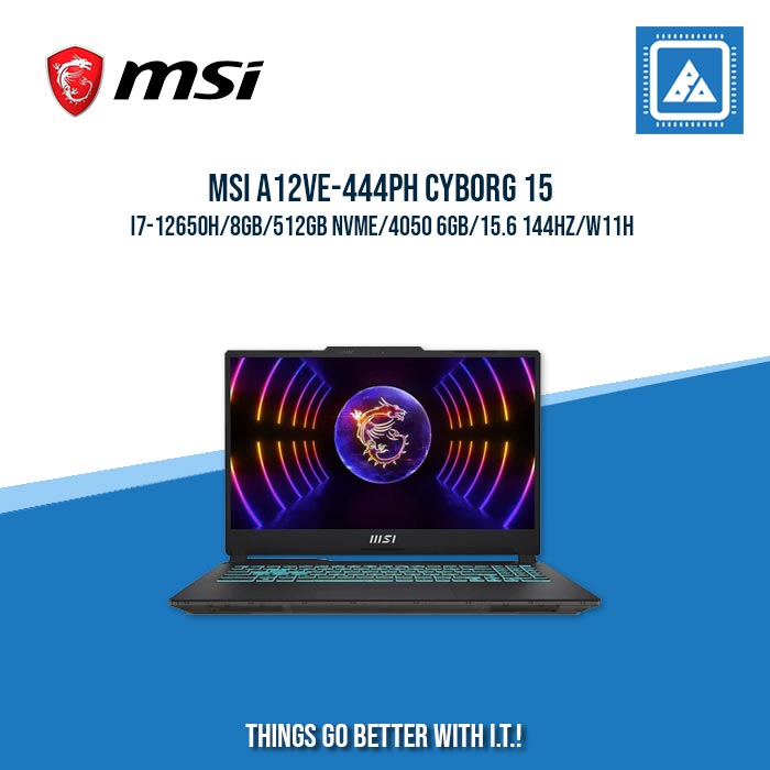 MSI A12VE-444PH CYBORG 15 I7-12650H/8GB/512GB NVME/4050 6GB | BEST FOR GAMING AND AUTOCAD LAPTOP