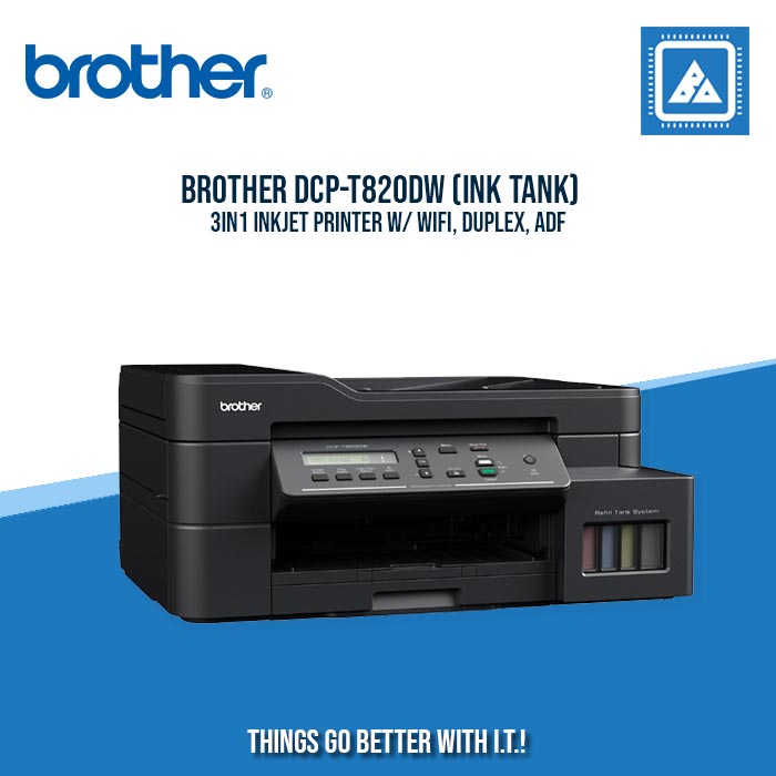 BROTHER DCP-T820DW (INK TANK) 3IN1 INKJET PRINTER W/ WIFI, DUPLEX, ADF