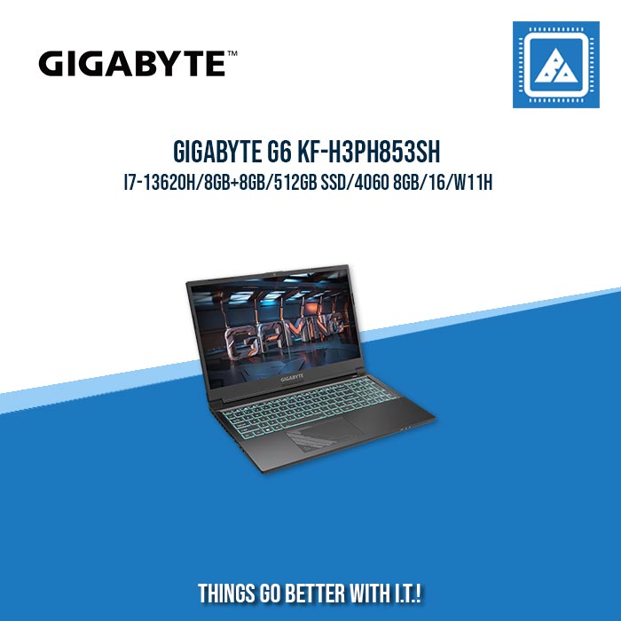 GIGABYTE G6 KF-H3PH853SH I7-13620H/8GB+8GB/512GB SSD/4060 8GB | BEST FOR GAMING AND AUTOCAD LAPTOP