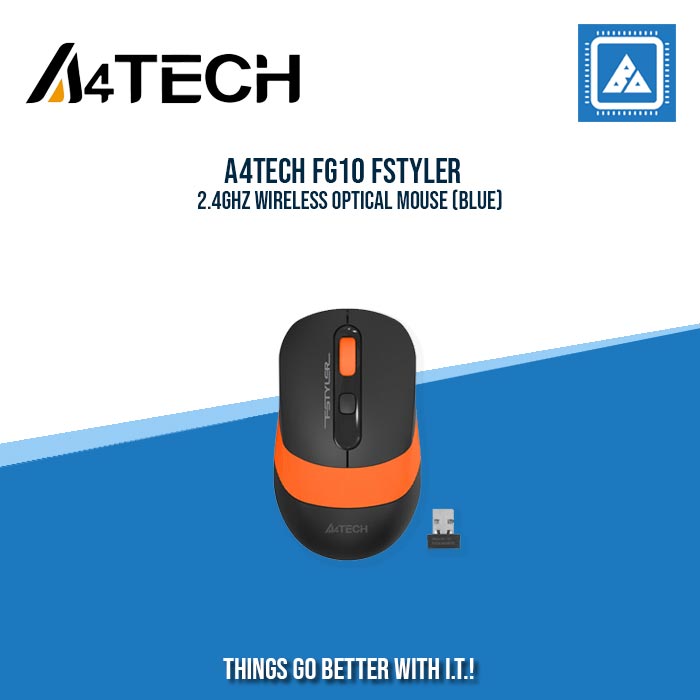 A4TECH FG10 FSTYLER 2.4GHZ WIRELESS OPTICAL MOUSE (BLUE)